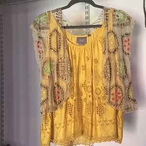 Anthropologie Yellow Top